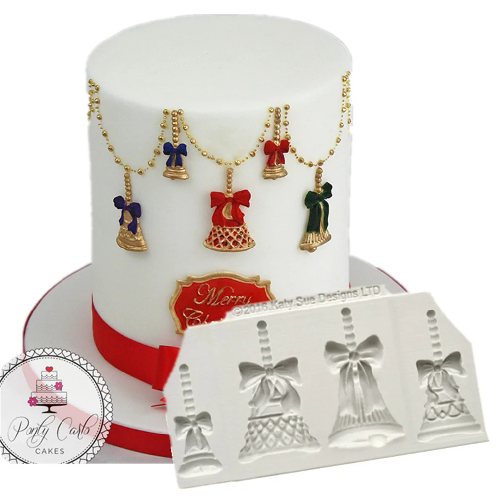 1 шт. рождественские колокольчики формы для торта силиконовые помадки