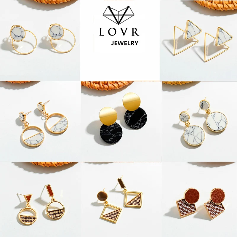 Корейские акриловые серьги LOVR для женщин 2020 Модные Винтажные геометрические