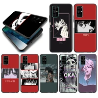 soft tpu cover sad japanese aesthetic for honor view 20 10x 10i 10 x10 9n 9x 9c 9a 9s 9 v9 lite pro 5g black phone case