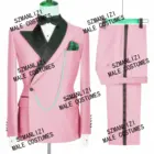 Костюм мужской двубортный из блейзера и брюк, приталенный пиджак для свадьбы, вечеринки, выпускного вечера, 2 предмета