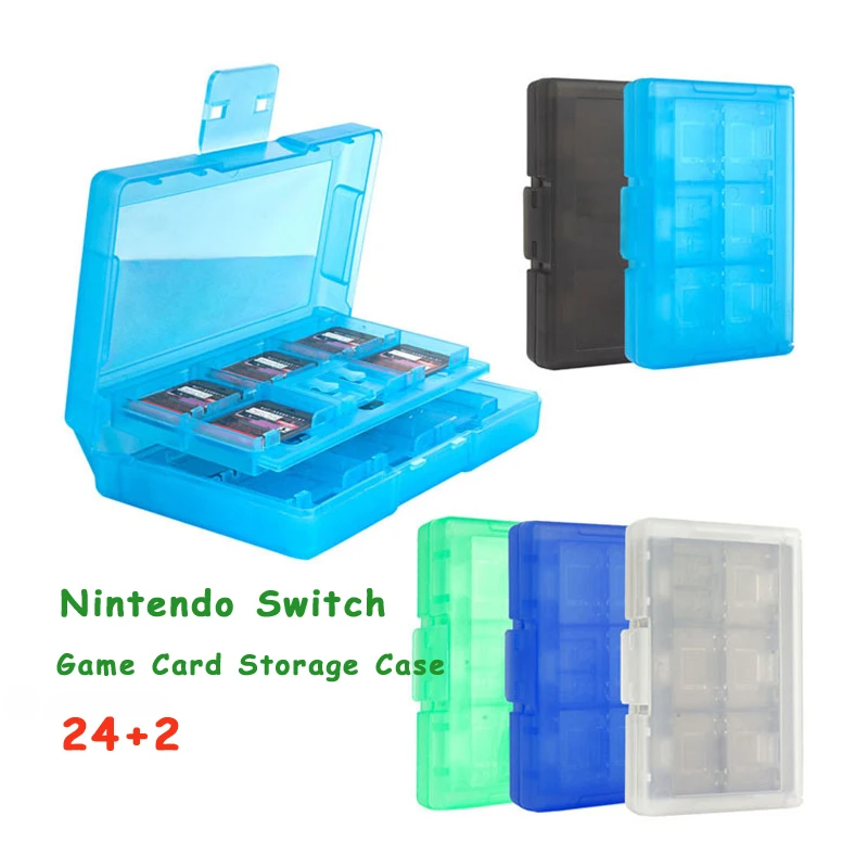 24 ב 1 מתג משחק כרטיס מארז תיבה עבור Nintendo מתג OLED נייד אחסון תיבת NS לייט כרטיסי מחזיק מגן כיסוי קליפה קשה