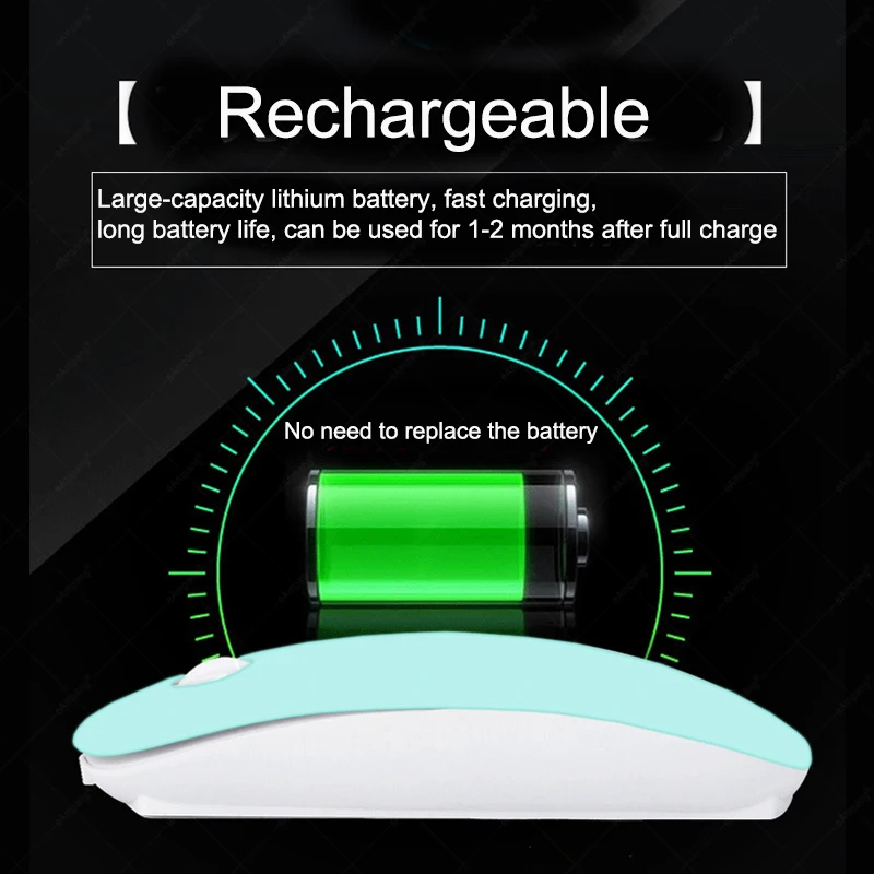 Беспроводная перезаряжаемая Bluetooth мышь для Samsung Apple iPad Huawei Lenovo Android Windows IOS Mac