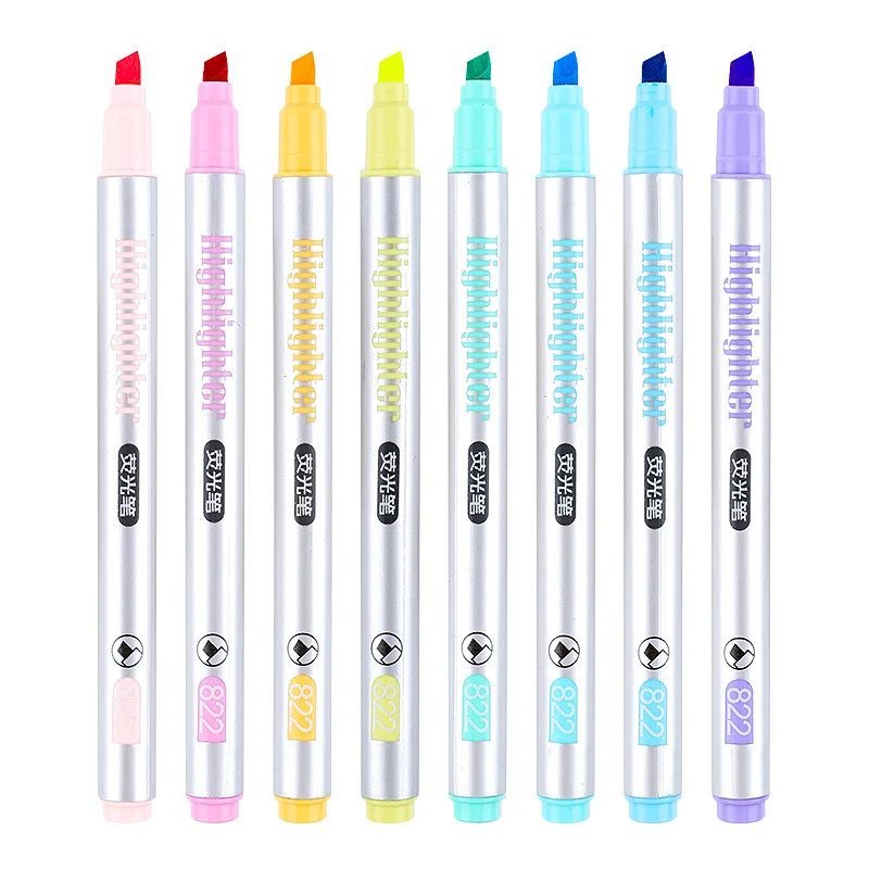 

8Pcs/set Single Head Highlighter Pen Fluorescence Markers for Journaling School Office Supplies