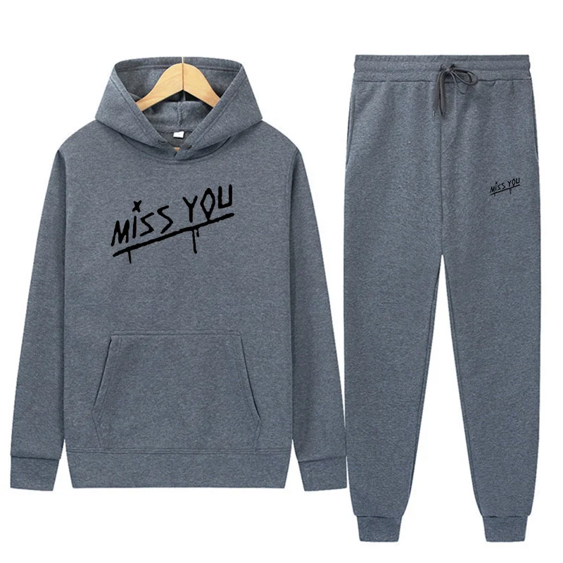 

Spring And Autumn Hot Sale Men And Women Brand Printing Couple Hoodie Casual Loose Track And Field Pullover Sportswear Suit