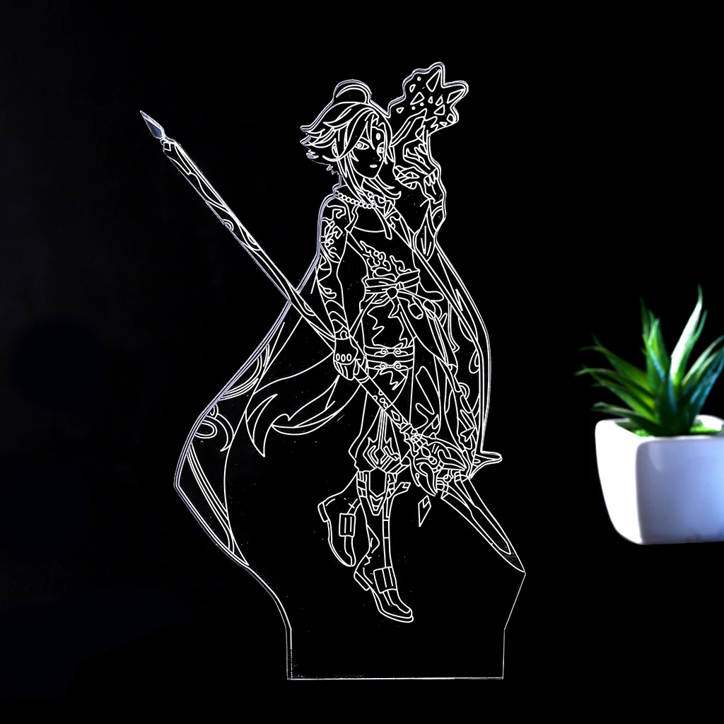 Аниме ночной Светильник Genshin Impact тартаглия юньцзинь игровая фигурная лампа атаки