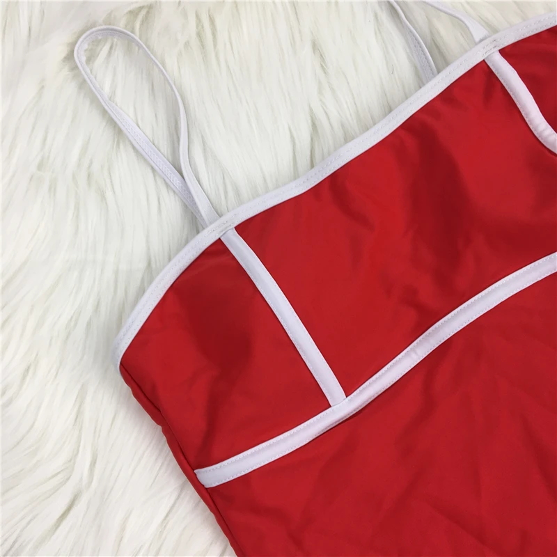Женский купальный костюм maillot de bain femme Цельный купальник бандо с v образным