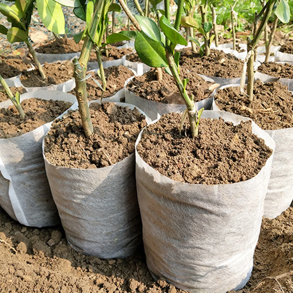 

300Pcs Different Sizes Biodegradable Non-woven Seedling Nursery Bag Plant Grow Bags Fabric Pouch Pots Eco-Friendly Planting Bags