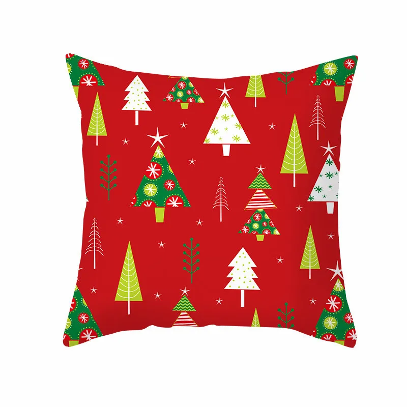 

Cushion Cover Red Christmas Decorative Home For Sofa Pillowcase Case Seat Car Pillowcase Cartoon Cute Cushion Covers 45x45CM