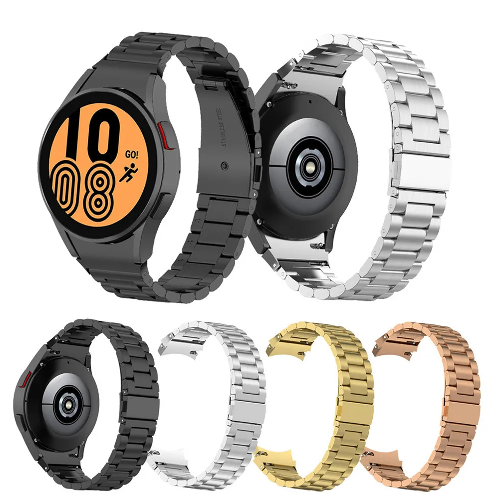 

Silver Black Rose Gold Men Steel Watch Strap Band Special For Samsung Galaxy watch 4 /4 classic Smart Watch Parts