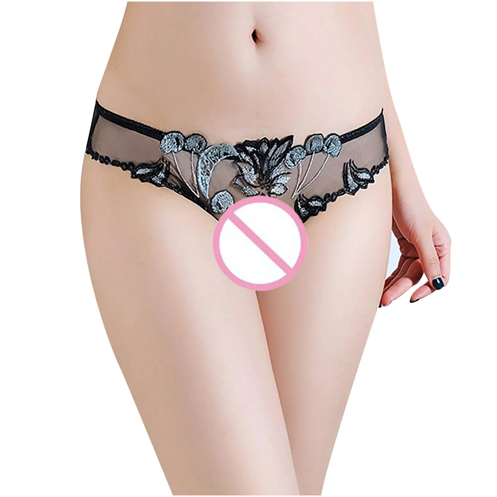 

Lingerie For Women Sexy Lace Underwear Thongs Panties Ladies Hollow Out Pure color embroidery Underpant Multicolor Free Size