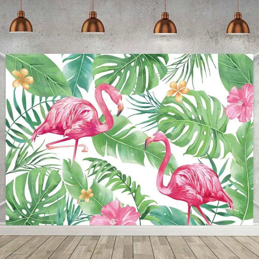 

Тема Фламинго Детская фотография Лето Гавайский отпуск стильный фон тропические пальмы Дерево Декор для дома плакат
