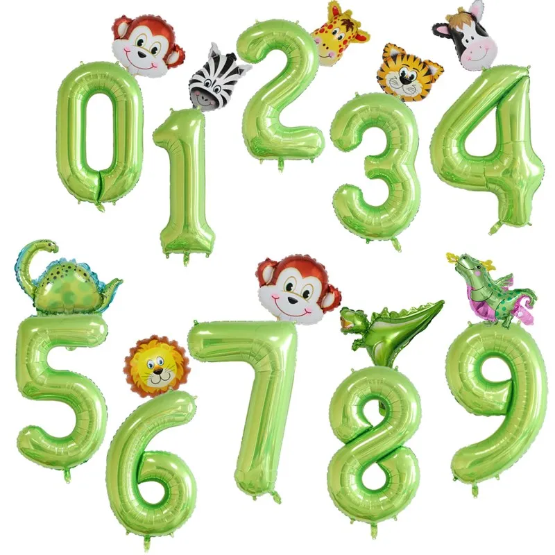 2 шт. 40 дюймов воздушные шары из фольги с зелеными цифрами|Воздушные и аксессуары|