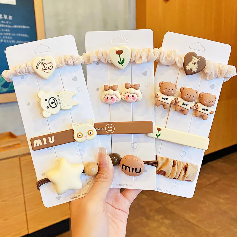 Заколки для волос девочек 4 шт./компл. милые детские заколки кремового цвета с