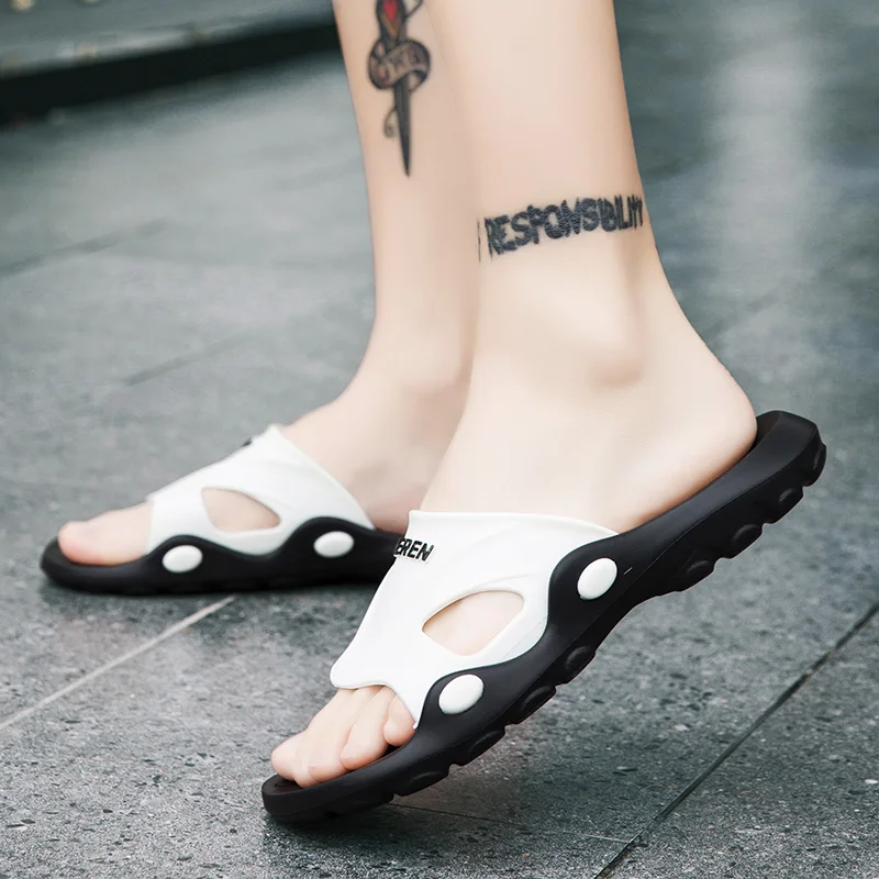 Шлепанцы унисекс из ЭВА массажные мягкие черные | Обувь