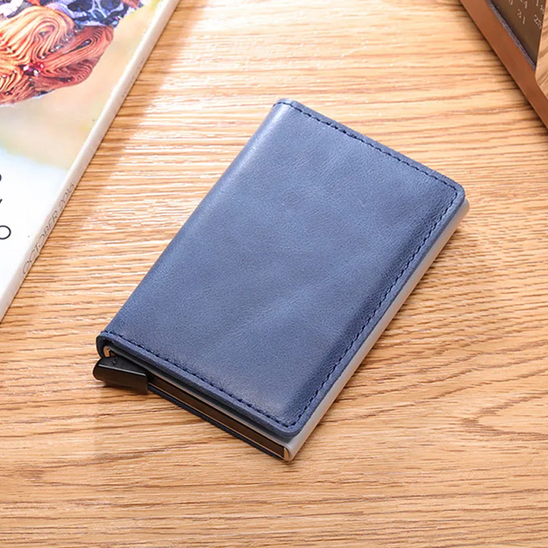 DIENQI мужской кошелек из натуральной кожи сумка Rfid металлический тонкий