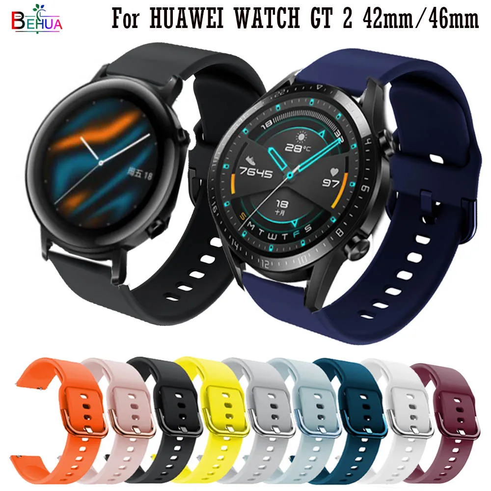 Ремешок силиконовый для Samsung Galaxy Watch Active 2 40 мм 44 мм/3 41 45 мм/Huawei GT 46 42 браслет 20 22 |