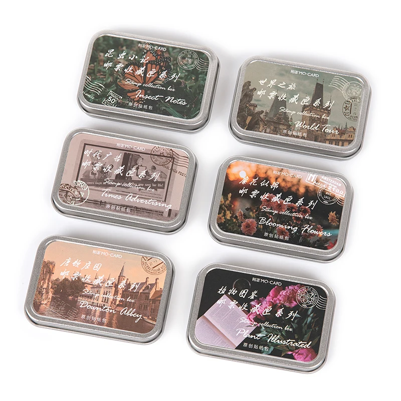 6 видов конструкций 60 шт./лот печать коллекция растения деко дневник наклейки