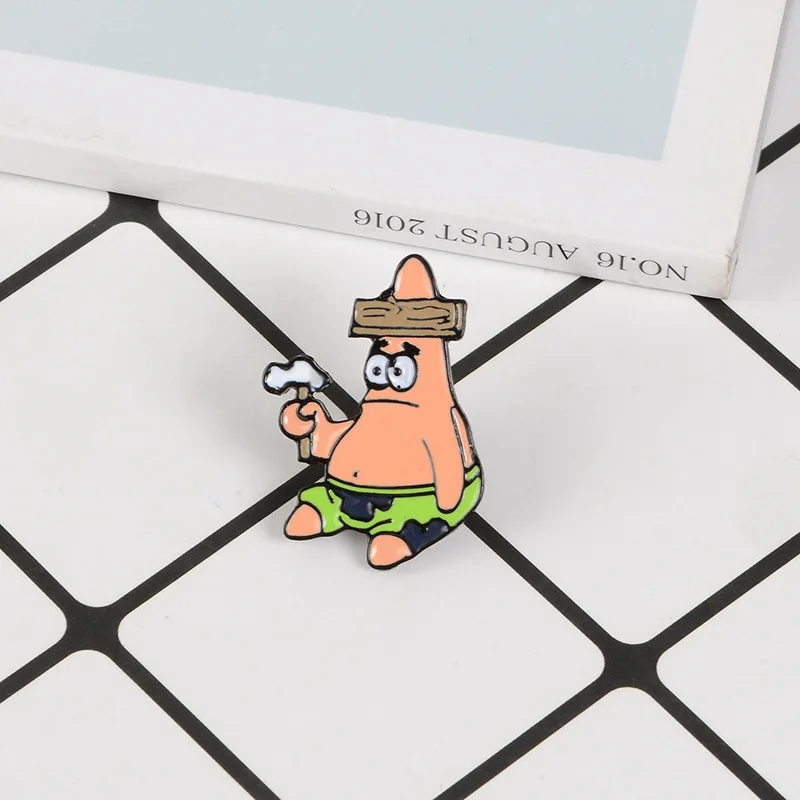 Мультяшный персонаж губка ребенок карандаш дом в форме ананаса сыра птица эмаль