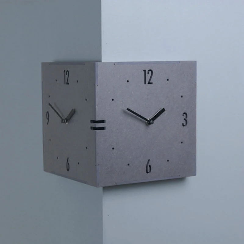 

wall clock Korean Imported Fashion Creative Living Room Two-sided Bell Silent Clock Clock Restore Simple Clock Gray 50wc018