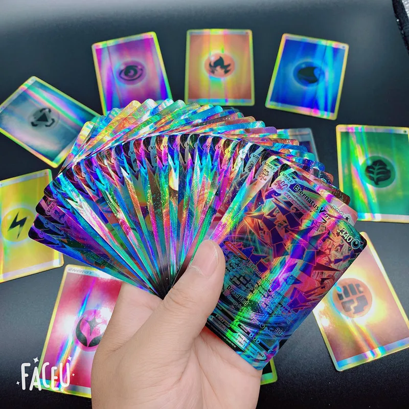Juego de cartas hologr&aacute;ficas Vmax GX Mega Tag para ni&ntilde;os, Cartas coleccionables de energ&iacute;a, versi&oacute;n en ingl&eacute;s, regalo, novedad de 2021-0