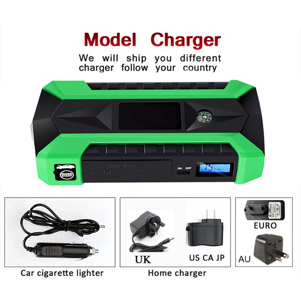 Пусковое устройство большой емкости 89800mAh ABS 12V Портативное автомобильное пусковое устройство Банк мощности стартер для автомобильного зарядного устройства
