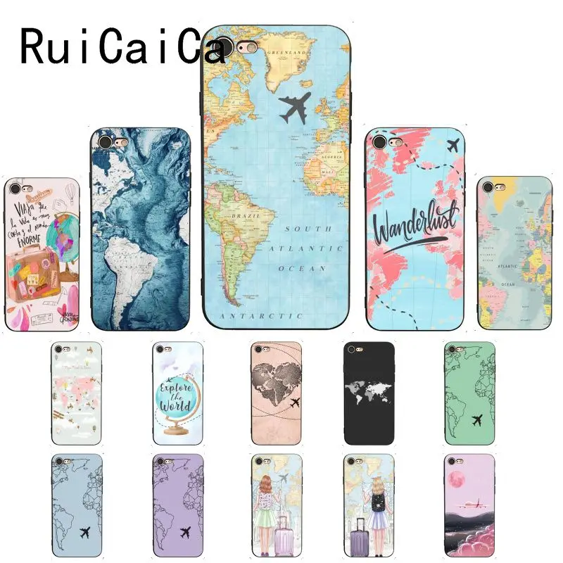 Ruicaica карта мира самолет путешествия DIY роскошный высококачественный защитный