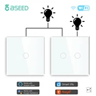 Сенсорный выключатель BSEED с Wi-Fi, умный выключатель с 12 клавишами, 12 канала, 3 позиции, с кристальной панелью, умная жизнь, голосовое управление, Alexa, 2 упаковки