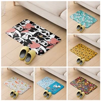 cute panda cartoon door mat kawaii animals bathroom non slip doormat floor rug absorbent bedroom bedside soft flannel carpet
