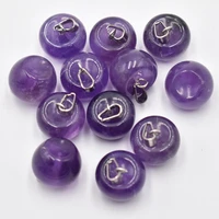natural stone amethysts apple pendants necklaces charms jewelry fruit pendants necklace mixed wholesale12pcslot free shipping