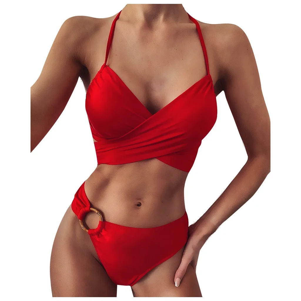 Леопардовый комплект бикини с высокой талией женский купальник пуш ап женские