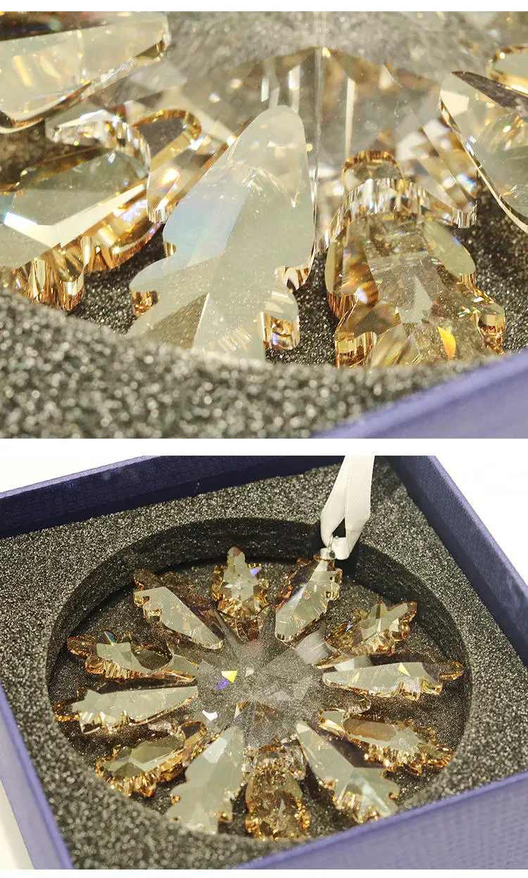 

Hot sale super quality car mirror hanging chains ornaments weeding gift charming crystal glass hanging snowflake