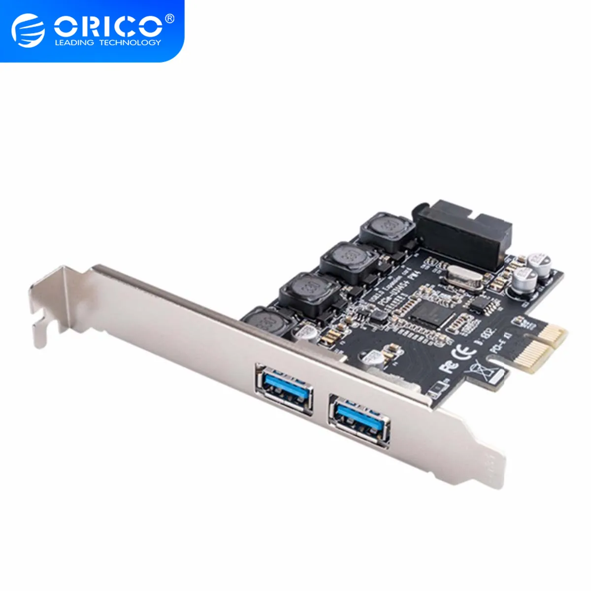 Карта расширения ORICO USB 3 0 PCIE Express 2 порта PCI-e адаптер PCIe с 19-контактным передним