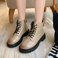 fashion womens ankle boots martin boots black 2021 high quality pu round toe thick motorcycle non slip womens short boots