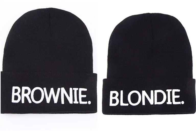 

BLONDIE BROWNIE High quality Hot Sale Beanies girlfriend Women Gifts For Her Knitted hat Skullies Bonnet Winter Hats Brand 2016