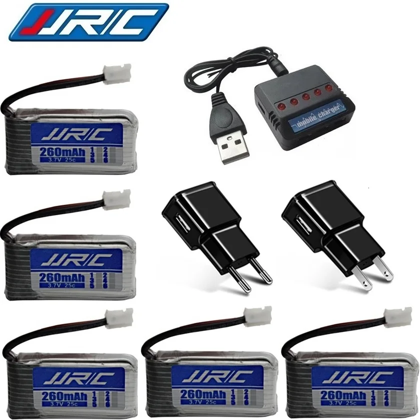 

Original JJRC H36 battery 3.7V 260mAh For E010 E011 E012 E013 F36 RC Drone 3.7v Lipo Battery + 5in1 Charger RC Quadcopter Parts