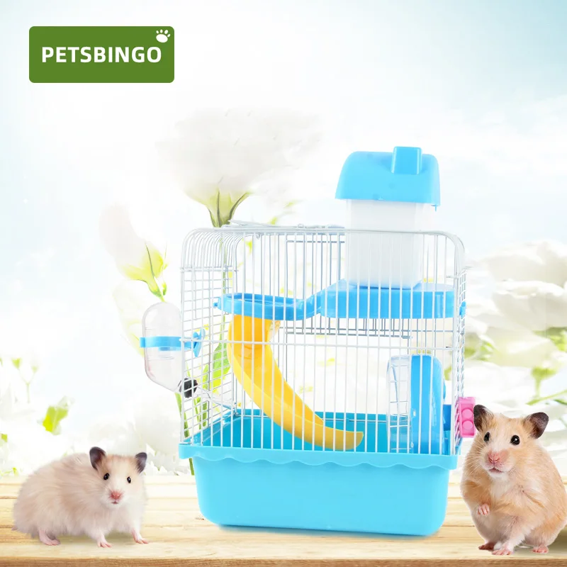 

Pets Bingo Hamster Cage Heighten Three-layer Pet Cage Portable Guinea Pig House Breathable Game Nest Small Animals Supplies