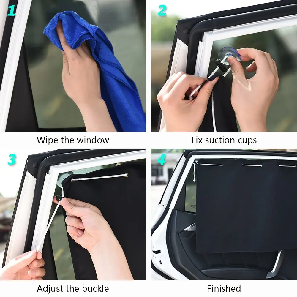 2 шт. автомобильные занавески на боковые окна автомобиля с присосками|curtain blinds|shade