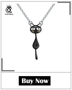 ORSA JEWELS, оригинальные женские ожерелья с черным котом и хвостом, подвески из натуральной 925 пробы, серебряные подвески, ювелирные изделия ASN101