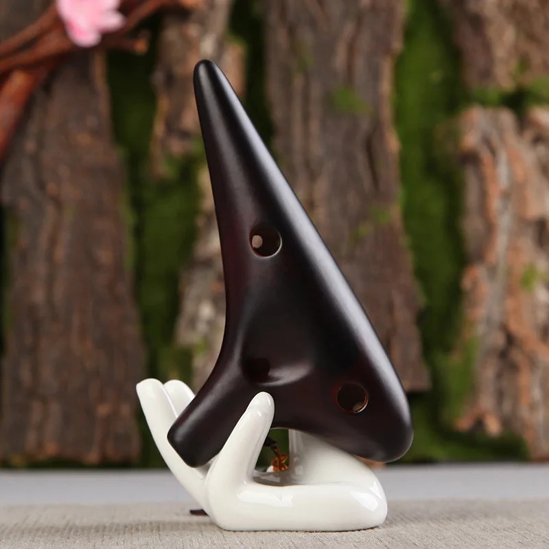 Коричневый черный фарфоровый узор окарина 12 отверстий SC key Wind музыкальный