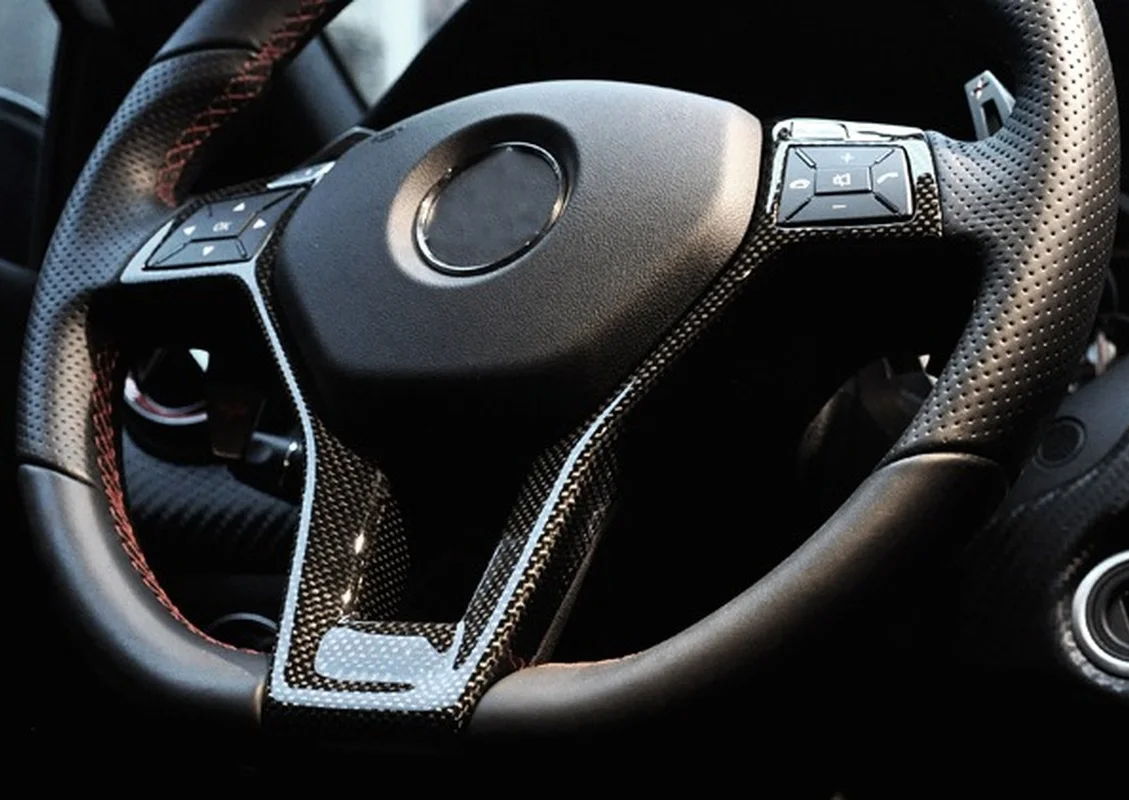 Продажа Накладка на руль из настоящего углеродного волокна подходит только для AMG для Mercedes - Benz W176 W204 W117 W212 W207 W218 R172 R231 X204