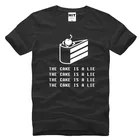 Мужская хлопковая футболка с коротким рукавом, с принтом The торт Is A Lie