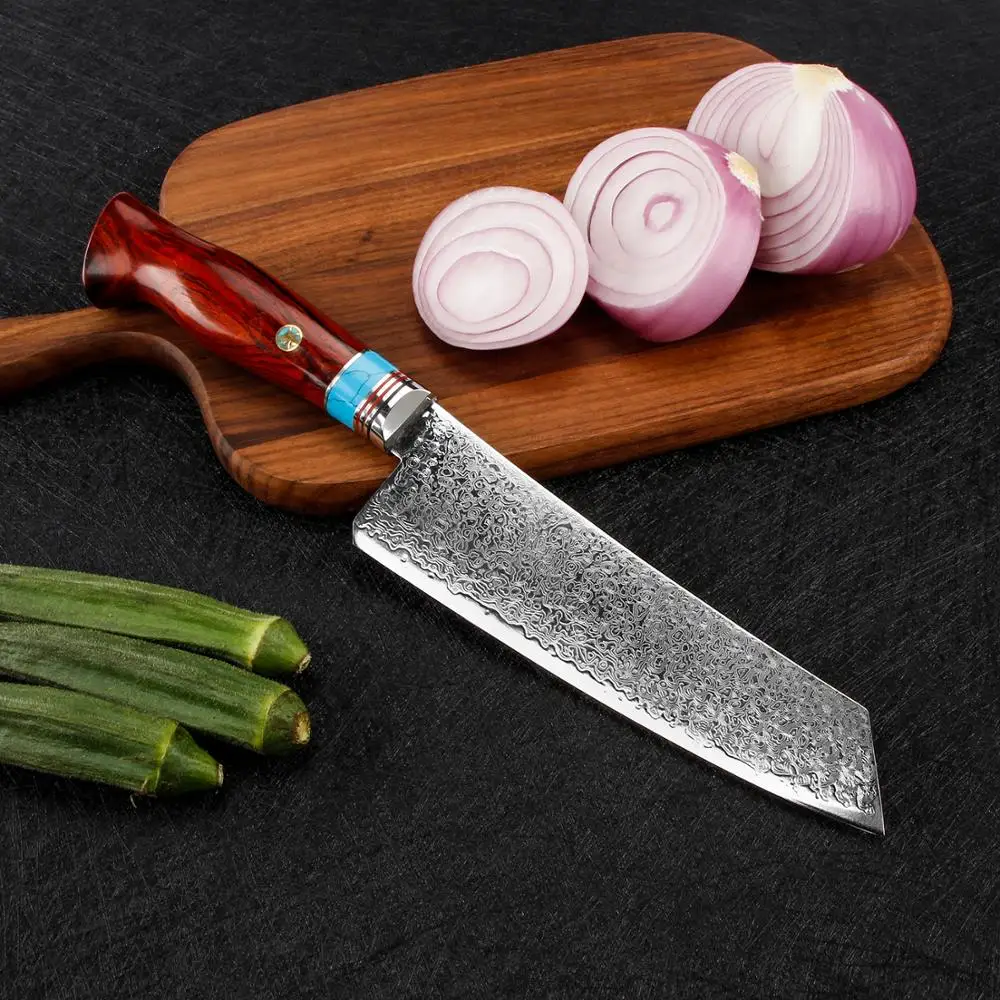 Нож из нержавеющей стали дамасской BIGSUNNY Kiritsuke лезвие для вакуумной обработки
