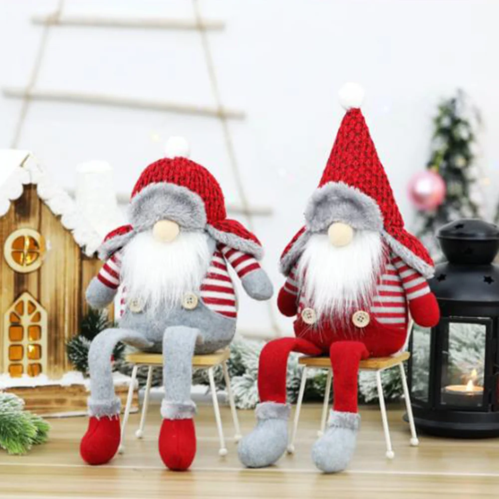 

Christmas Decoration Doll Santa Claus Faceless Doll Long Leg Christmas Tree Hanging Ornament Home Decoration