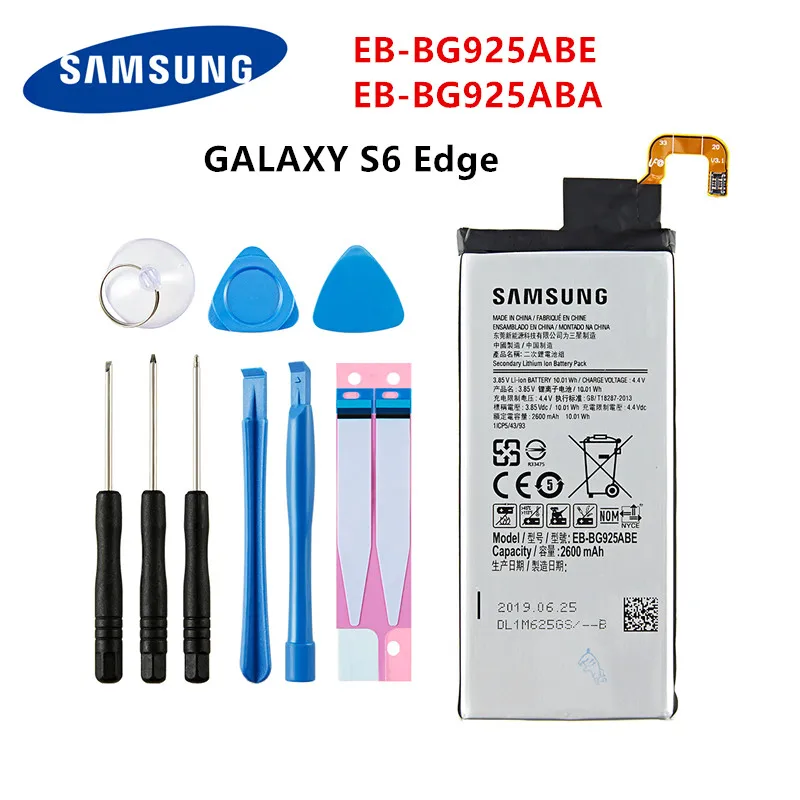 

SAMSUNG Orginal EB-BG925ABE EB-BG925ABA 2600mAh Battery For Samsung Galaxy S6 Edge G9250 G925 G925FQ G925F G925S/V/A +Tools