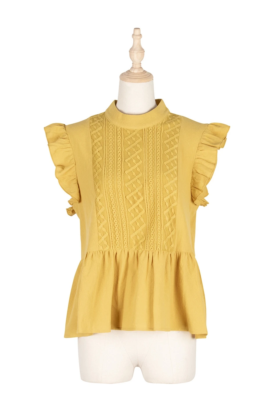

Spring Women O-neck Casual Solid Ruffles Loose Top 2021 New Summer Sleeveless Tops Woman Tshirts