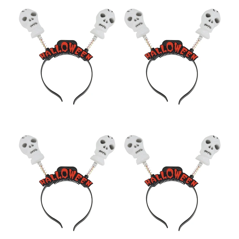 

Halloween Head Buckle Skull Color Luminous Head Buckle Makeup Costume Props Bat Flash Headband