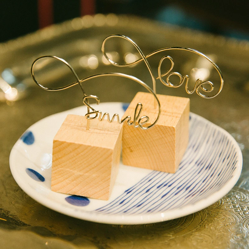 Мини Железный зажим для фотографий креативный круглый деревянный фон дня