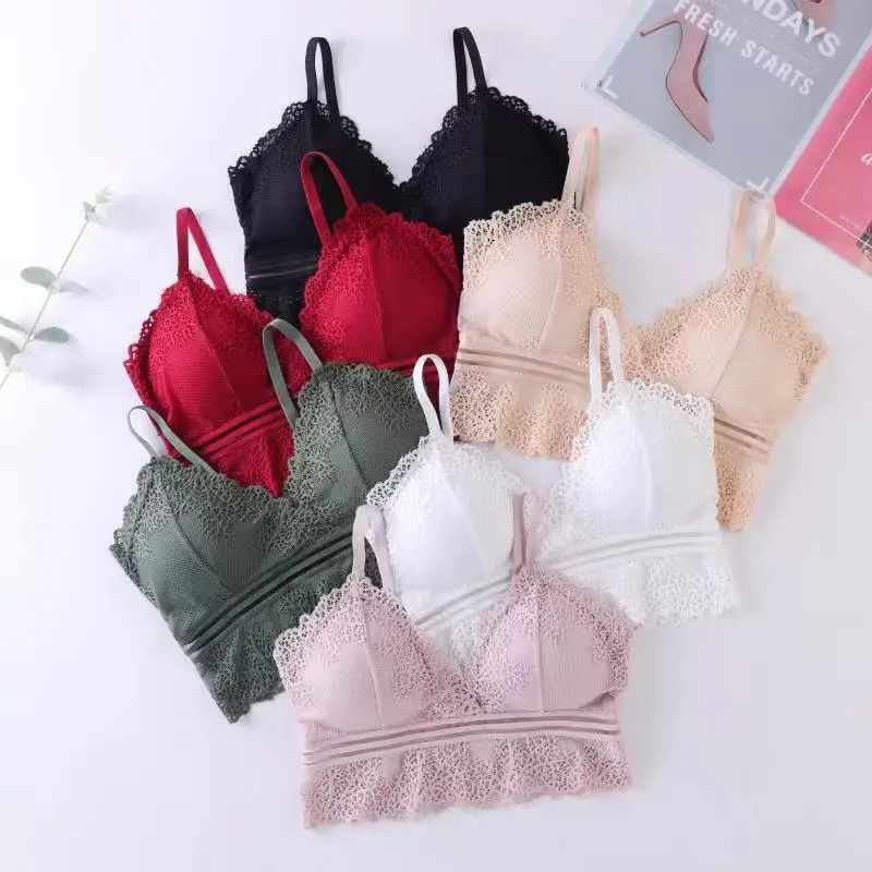 

2020 Deep V-neck Triangle Cup Sexy Bra for Women Bralette Push up Lingerie Wireless Bralette Seamless Underwear Mujer
