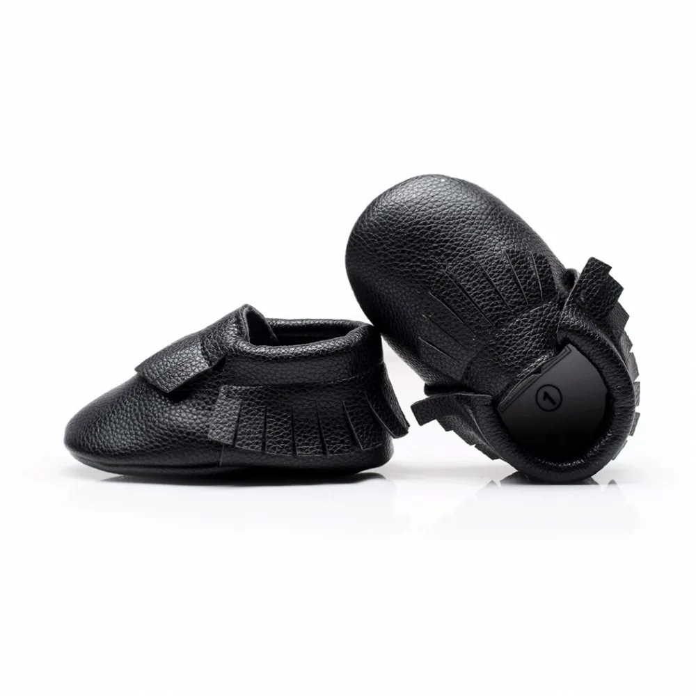 

Tassel Black Leather Baby Moccasins Spring Autumn Soft Toddler Shoes Infants Newborn Crib Slippers 0-18 Months