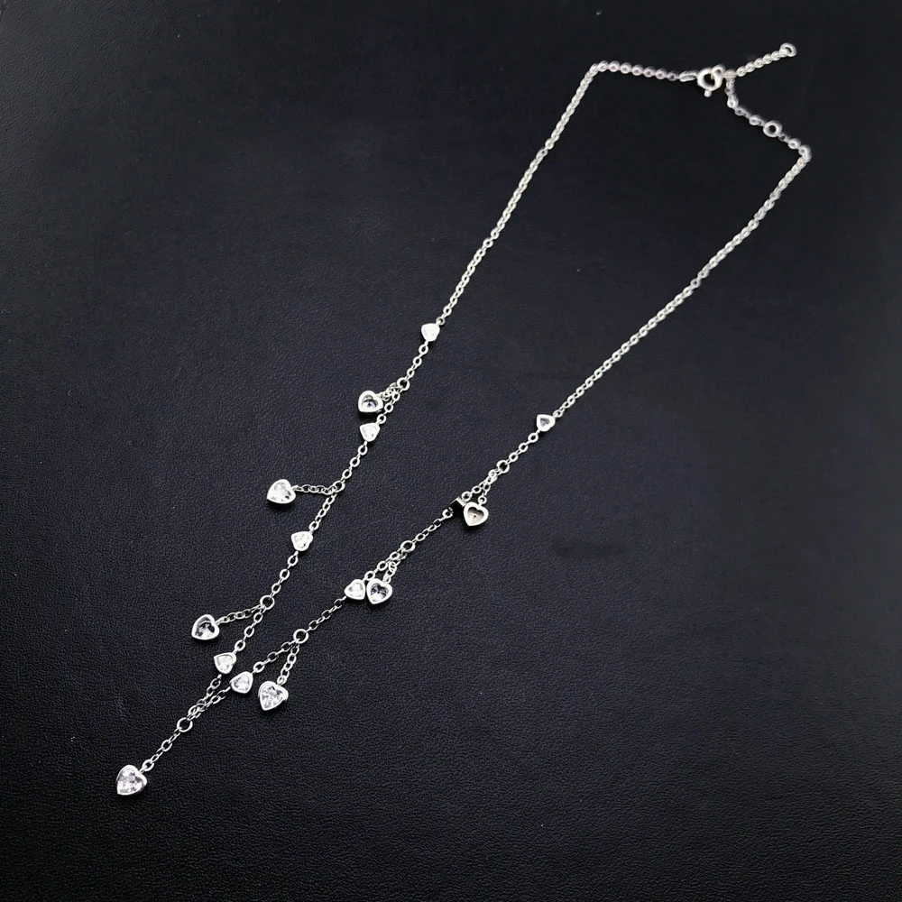 ?? Vantj Realモアッサナイトチョーカーネックレス14 18kホワイトゴールドチェーンボヘミアンチャームジュエリー首輪ウェディングパーティーギフト